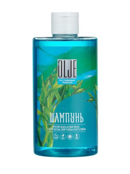 OLJE Натуральный шампунь против выпадения волос с экстрактом концентрата спирулины и кератина 450 мл в Твери